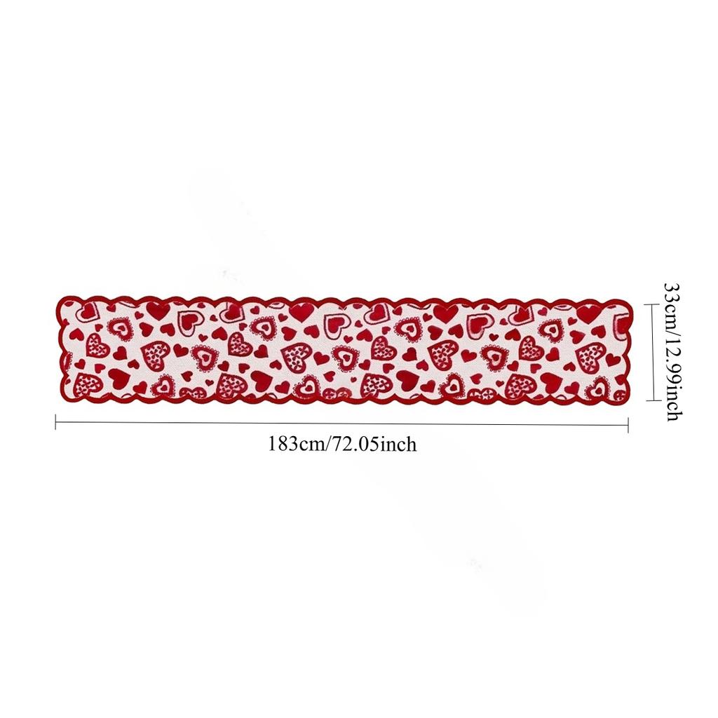 Valentine Tablecloth Table Flag Placemat Set Red Lace European American Style Party Home Decoration Festival Dinner Decorating