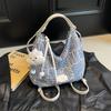 Ielgy Ladies High-End Feeling Autumn Winter Canvas One-Shoulder Large-Capacity Tote Bag