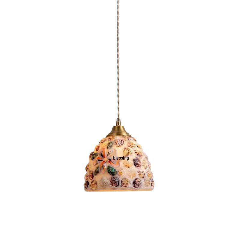 Französischer Glasleuchter im Retro-Stil - Nostalgische Muschel-Lampe für Schlafzimmer, Esstisch oder Tresen