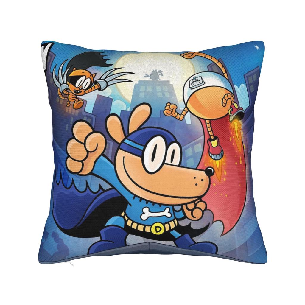 Dog Man Dogman Movie Comic Square Pillow Cases Cartoon Cushion Cover Creative Zippered Decorative Pillowcase for Sofa 40x40cm
