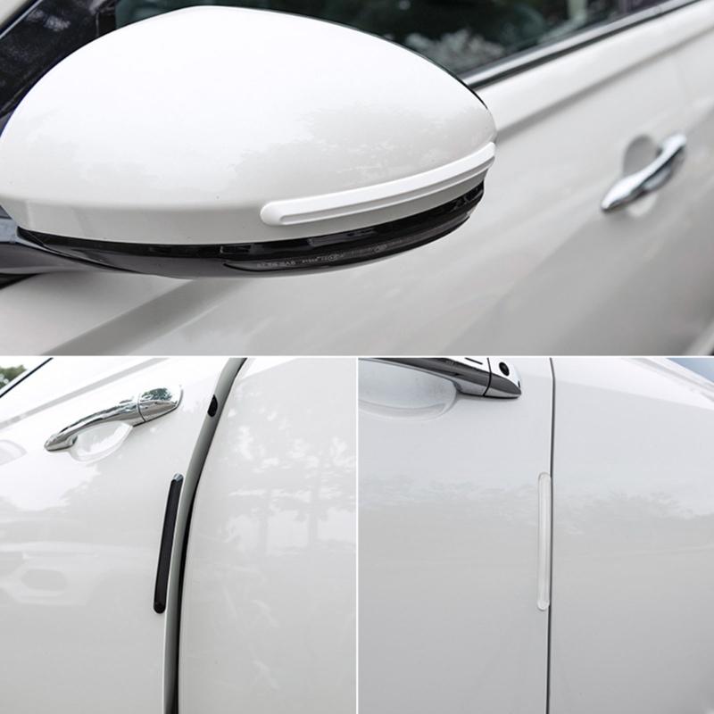 4Pcs Carbon Fiber Door Edge Guard Paint Scratch Bumpers Protectors Anti Collision Door GuardProtective Pad Stickers