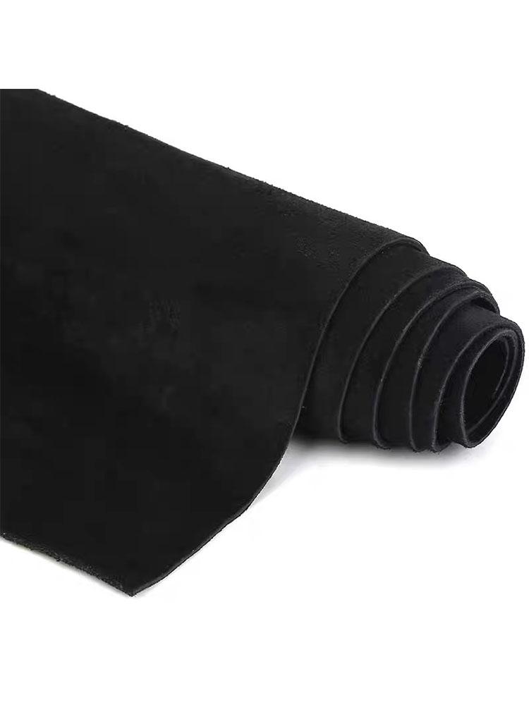 Handmade DIY leather material made of suede cowhide, suitable for both shoes and bags, dual-sided black split suede leather