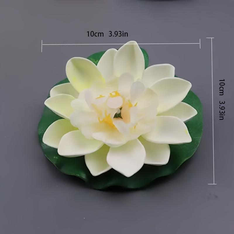 2 шт. Искусственные плавающие пенопластовые прудовые растения с листьями кувшинки - Реалистичные кувшинки 1PCS белый