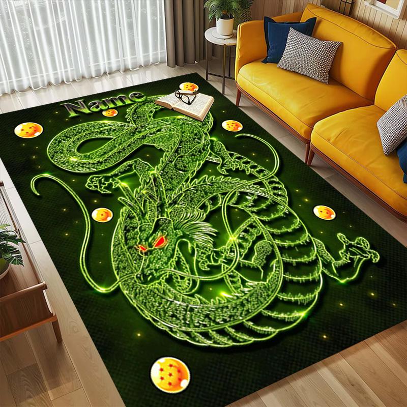 Custom Name Green Dragon Carpet Rug for Bedroom Living Room Home Sofa Decoration,Playroom Sofa Office Home Decor Game Large Decor Floor Mat