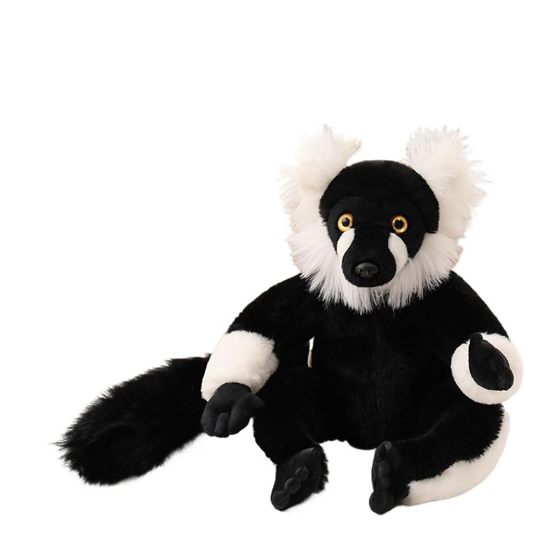 1 Stück 25 cm Simulation Lemur Plüschtier Pelziges Lemur mit aufgebogenem Schwanz Katta Plüschtier Puppe Gefülltes Weiches Spielzeug Schönes Geschenk