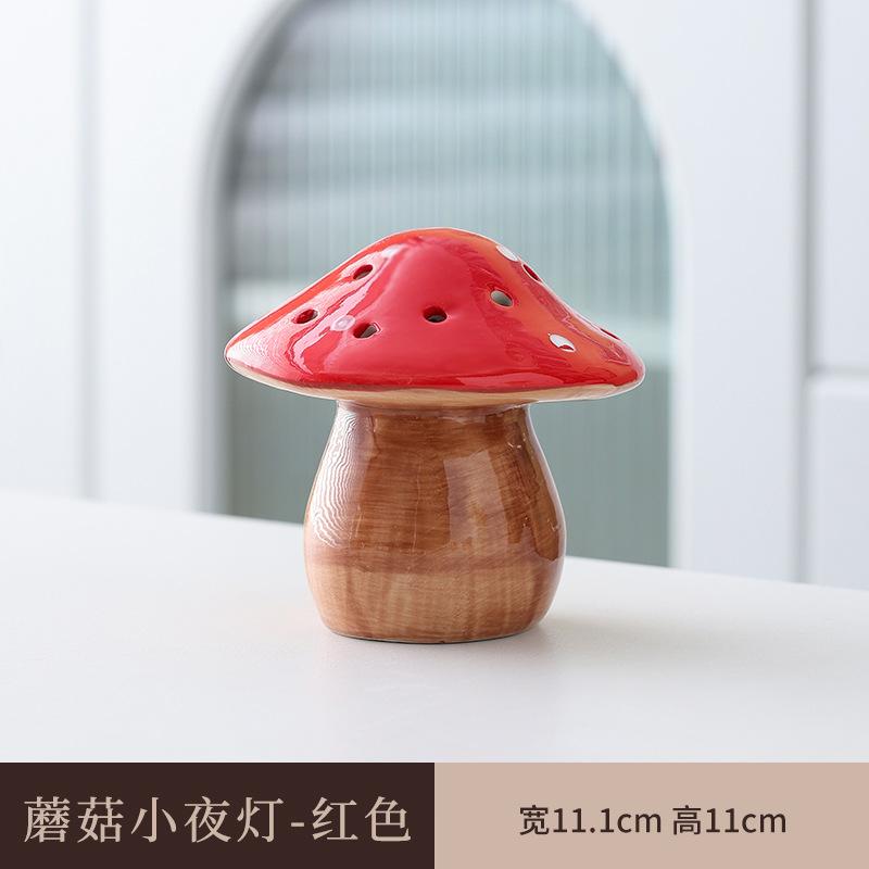 Glowing Mushroom Night Light Creative Ceramic Decor for Bedroom Birthday Gift