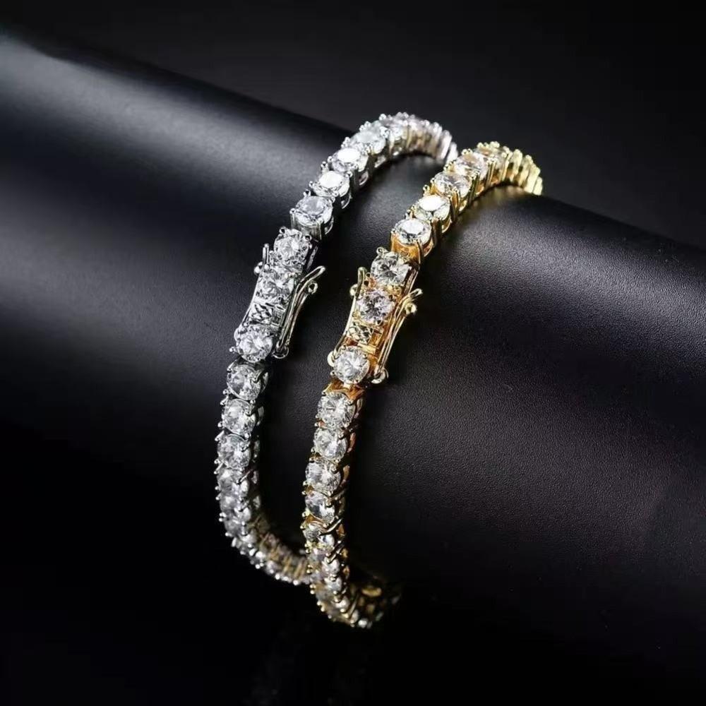 Gold/Silver Zircon Crystal Bracelet Jewelry Tennis Bracelet Sparkling Rhinestone Bangle  Women