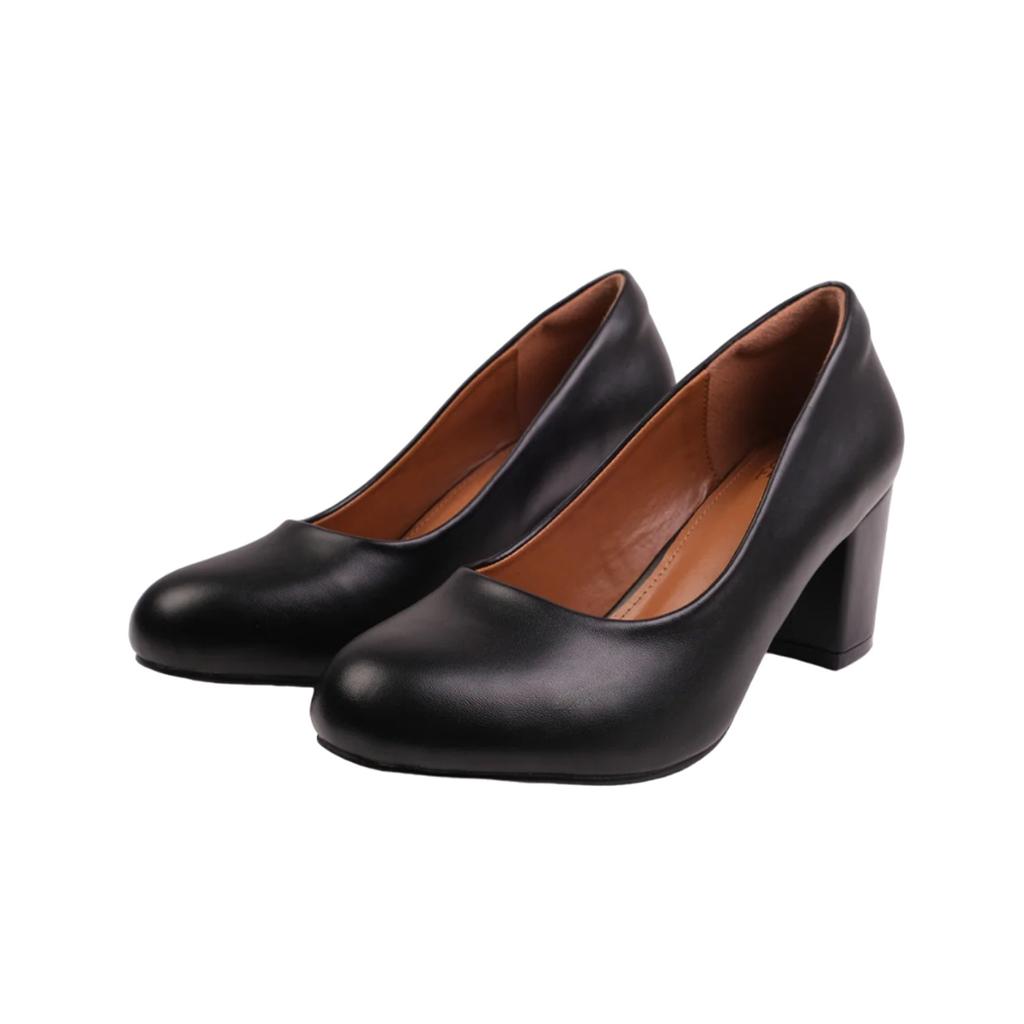 Where's That From Womens/Ladies Extra Wide Medium Block Heel Court Shoes