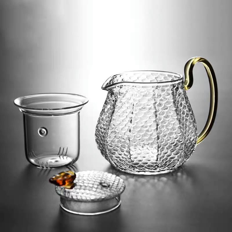 Hammer Teapot Set Household Filter Tea Maker Retro Glass Teapot High Temperature Resistant Teapot