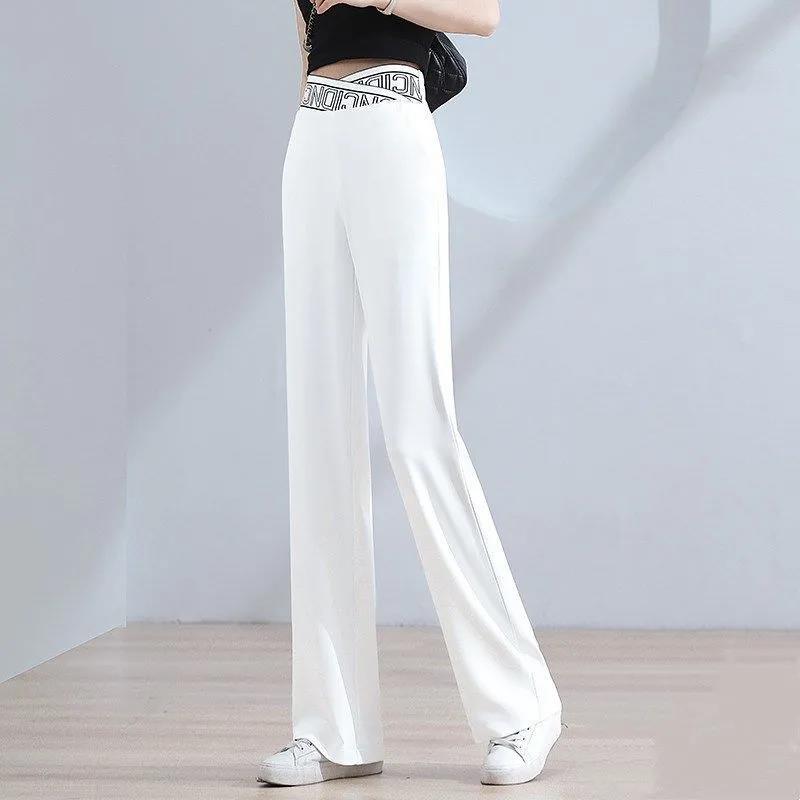 Buy Impermeable White Ice Silk Wide-leg 