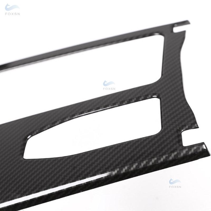 Car Styling ABS Carbon Texture Central Console Water Cup Holder Frame Trim For Mercedes Benz C E GLC Class W204 W212