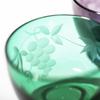 [Official Taiburo Studio] Edo Kiriko Grape Crest Sake Cups (Pair) (Green and Edo Purple) TB30009/35009, Gift Boxed, Made in Japan