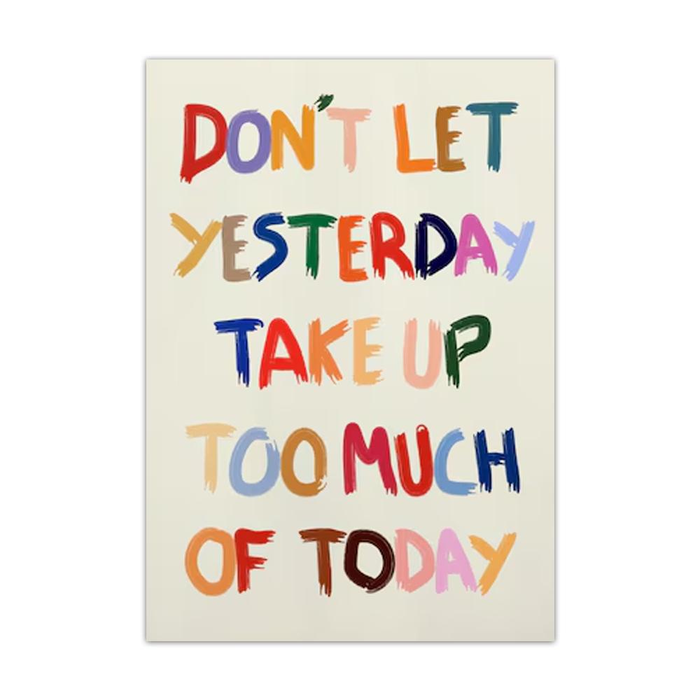 

Positivity Quote Prints Wall Art Canvas Painting Modern Cute Multicolor Letter Picture Print for Home Living Room Decor Unframed 21X30CMNo Framed