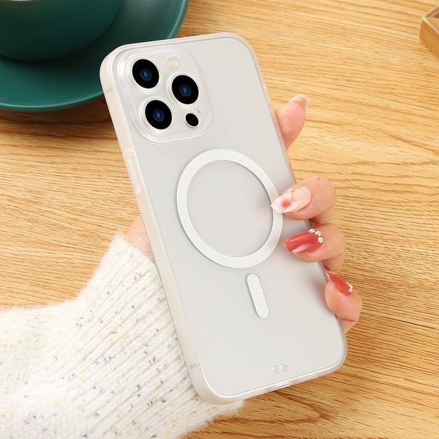 

Роскошный матовый чехол для телефона Magsafe с беспроводной зарядкой для Iphone 14 13 12 11 Pro Max Plus, прозрачный магнитный чехол-бампер For iPhone 14Pro Max чистый