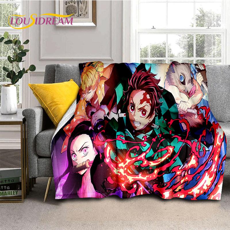 

3D Demon S-Slayer Anime Kamado Nezuko Tanjirou Cartoon Blanket, Soft Throw Blanket для дома, спальни, кровати, дивана, пикника, покрывала для детей 30x40in