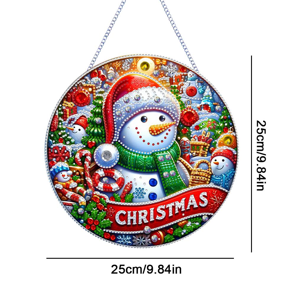 2025 Weihnachten 5D DIY Acryl Kranz Malerei Anhänger Dekor Weihnachten Diamant Malerei Girlande für Heim Fenster Tür Dekor Geschenke