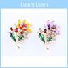 Flower Brooch Pin With Resin Droplets For Women Men Decorative Jewelry