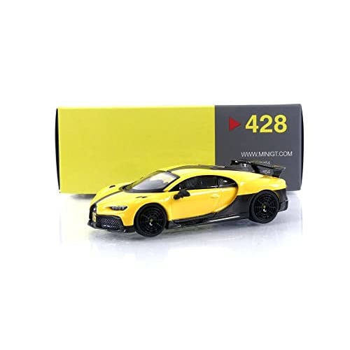 TrueScale Miniatures MINI GT 1/64 Bugatti Chiron Pur Sport Yellow (Left-Hand Drive) Finished Product MGT00428-L