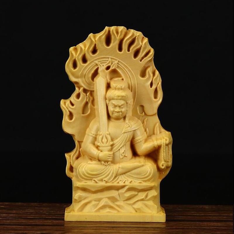 Exquisite Wood Carved Statue Guanyin Bodhisattva Figurine Tathagata Buddha Sculpture Buddha Zen Lucky Crafts Home Decor Pray Box