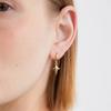 Hanging Star Pendant One Touch Earrings (E039_gold)