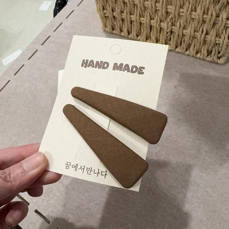 Korean INS Textured Oval Fabric Hair Clip - Colorful & Cute Bangs/Side Clip