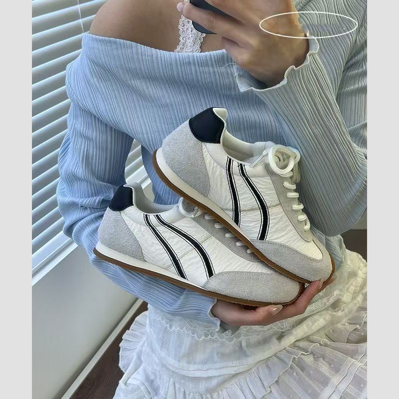 

Обувь макарон ретро моральная тренировочная обувь на плоской подошве шнуровка женская универсальная цветовая гамма легкие кроссовки Форреста Гампа спортивная и повседневная для通勤 s 40