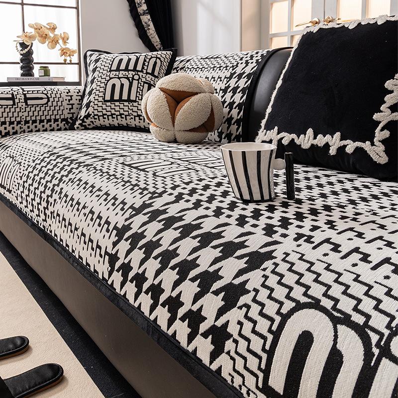 

Light Luxury High End Jacquard Sofa Cushion All Season Universal Sofa Cover Furniture Towel Anti Slip Armrest Towel Backrest Mat 45x45cm pillowcase белый