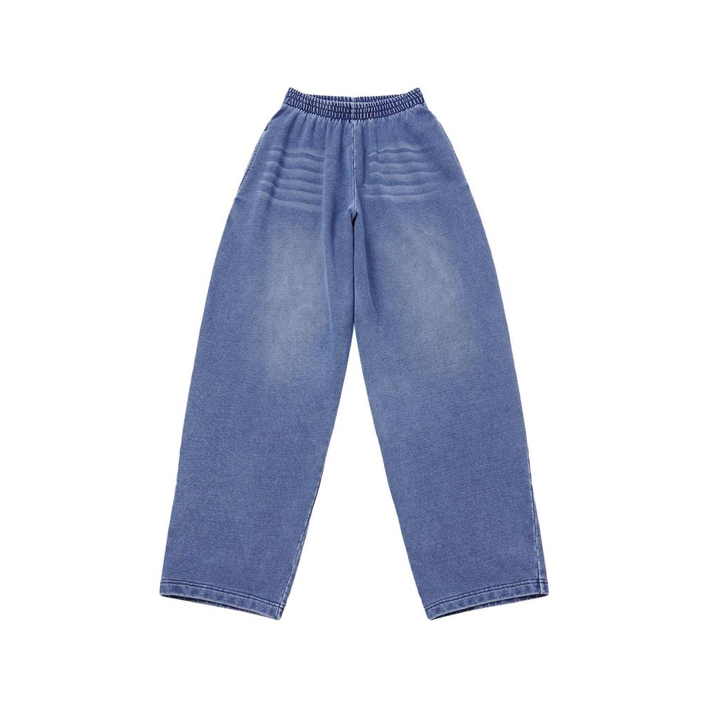Spring 2026: Women's Knitted Faux Denim Elastic Waist Loose Cotton Pants