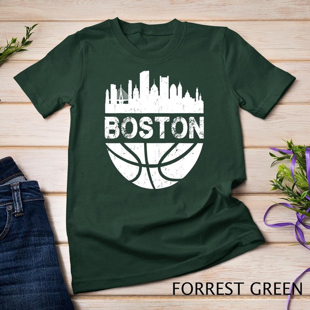 

Vintage Boston Skyline Retro Basketball T-Shirt Unisex T-shirt 2XL