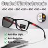 0~+400 Reading Glasses Square Photochromic Anti Blue Light Eyeglasses for Women Men Anti Radiation