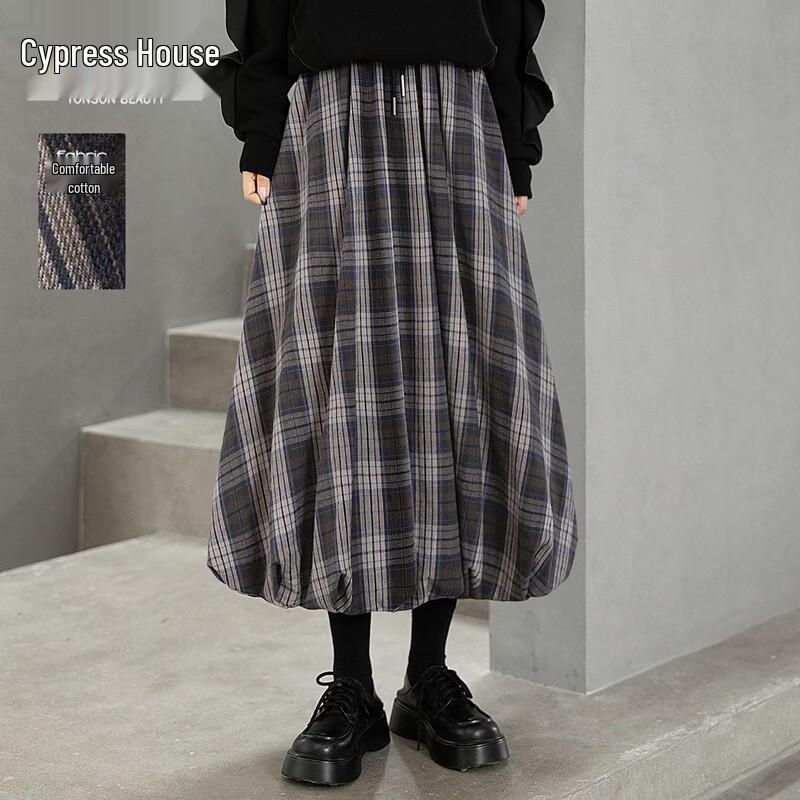 Женская ретро-юбка миди в клетку с высокой талией M