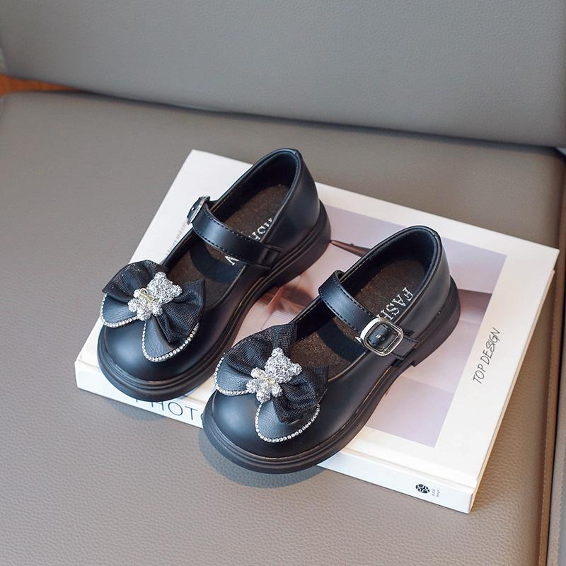 

Весна Осень Девушка Кожаные Туфли Мэри Джейн Милый Медведь Бабочка Детские Туфли Принцессы Толстая Подошва Повседневные Детские Туфли Модные 27 чёрный