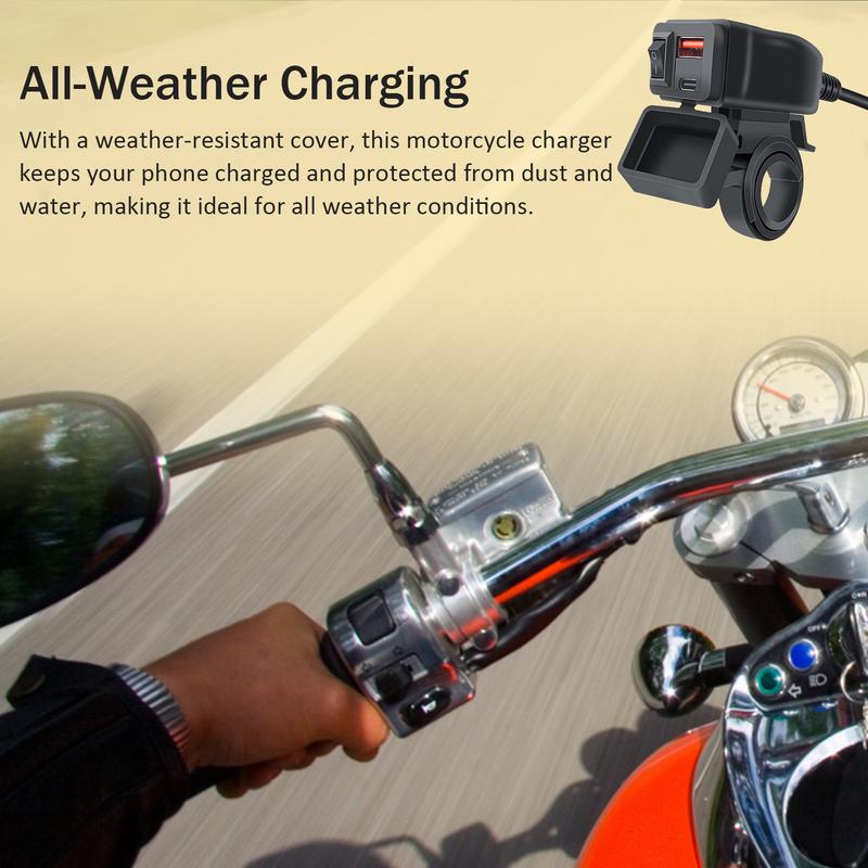 Moto Cell Phone Charger Waterproof USB Fast Charger Portable Motorcycle Accessories Smartphone Charging Port For Outdoor