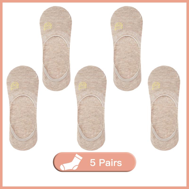 

5 пар/лот женские силиконовые нескользящие невидимые носки летние однотонные низкие носки-лодочки женские хлопковые носки-тапочки невидимые for EUR34-38