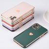 Coque de protection - Luxe - iPhone 12 - Vert nuit - Motif coeur - Souple TPU