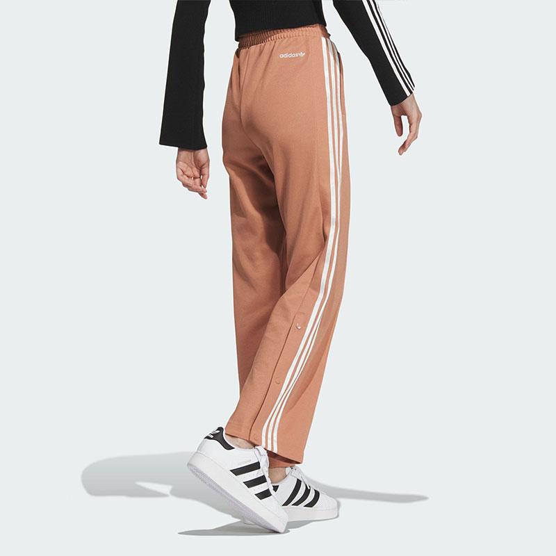 Adidas Originals Side Stripe Straight Leg Casual Knit Sports Pants Women Pants Rocky-Brown JI7540