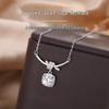 S925 Shimmering Zirconia Square Pendant Necklace: Stylish, Luxurious, and Comfortable for Everyday Wear