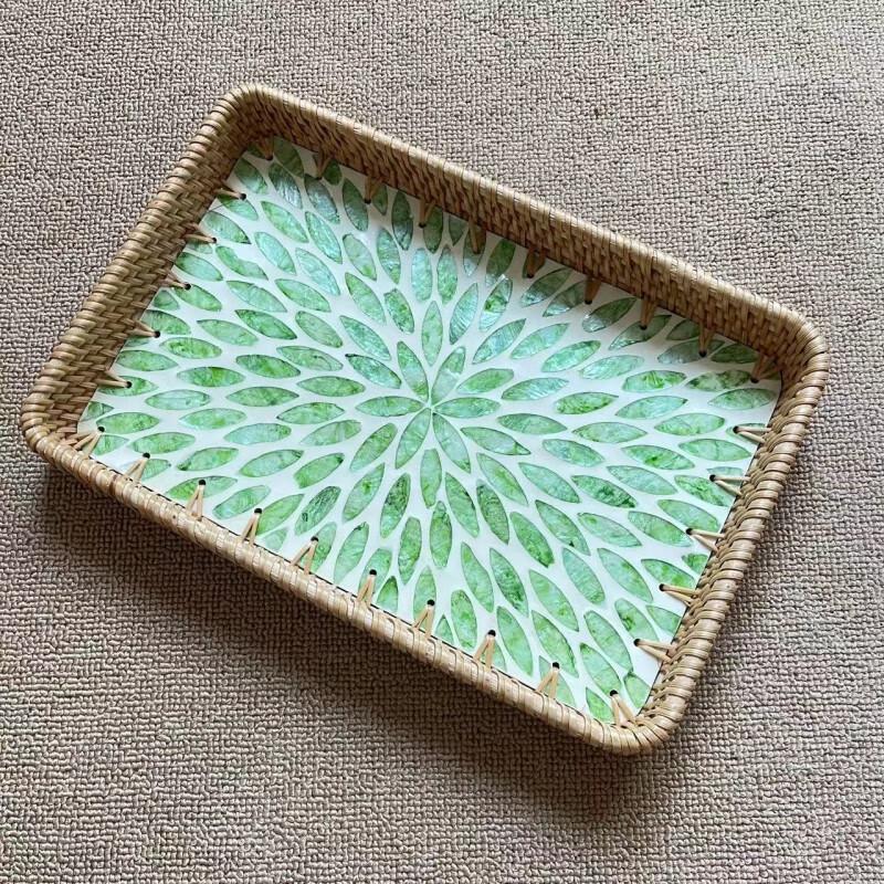 Rattan Woven Shell Tray