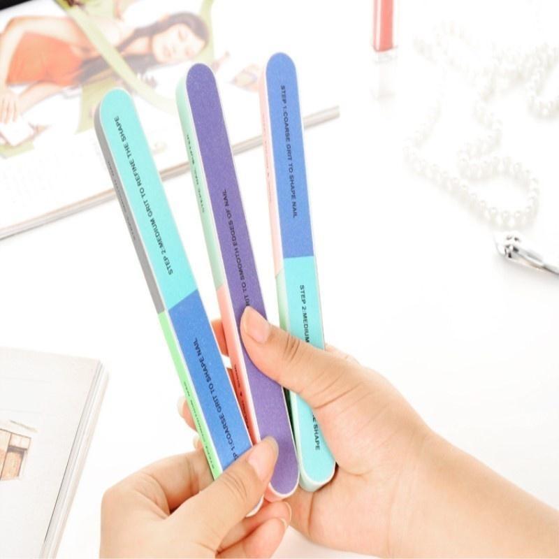 3 ks Dlouhý proužek Kreativní multifunkční pilník na nehty s oboustranným broušením a leštěním Písková tyčinka Nástroj pro nail art Příslušenství