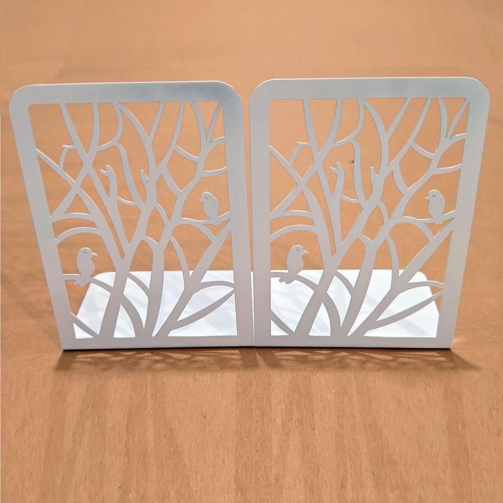 Tree Shadow Skull Metal Bookends - Student Reading Supplies, Retro Hollow Design