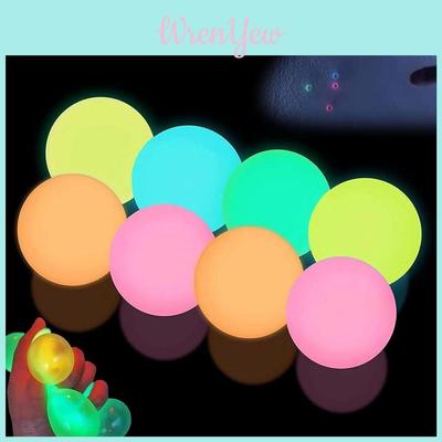 Colorful 6cm Night Glow Ceiling Ball Stress Reliever For Hand Eye Coordination Skills