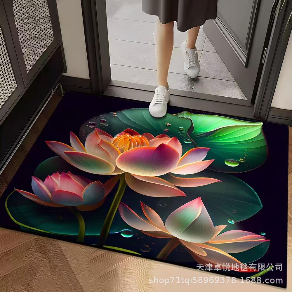 3D Blumen Bodenmatte Badezimmer Bodenmatte Eingangstür Schmutzabweisend und Rutschfest Bodenmatte