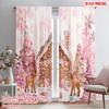 2pcs,2D Plane Printing Curtain Fabric Gingerbread House Versatile 100% Polyester (without Rod) Decorations For Home for Living