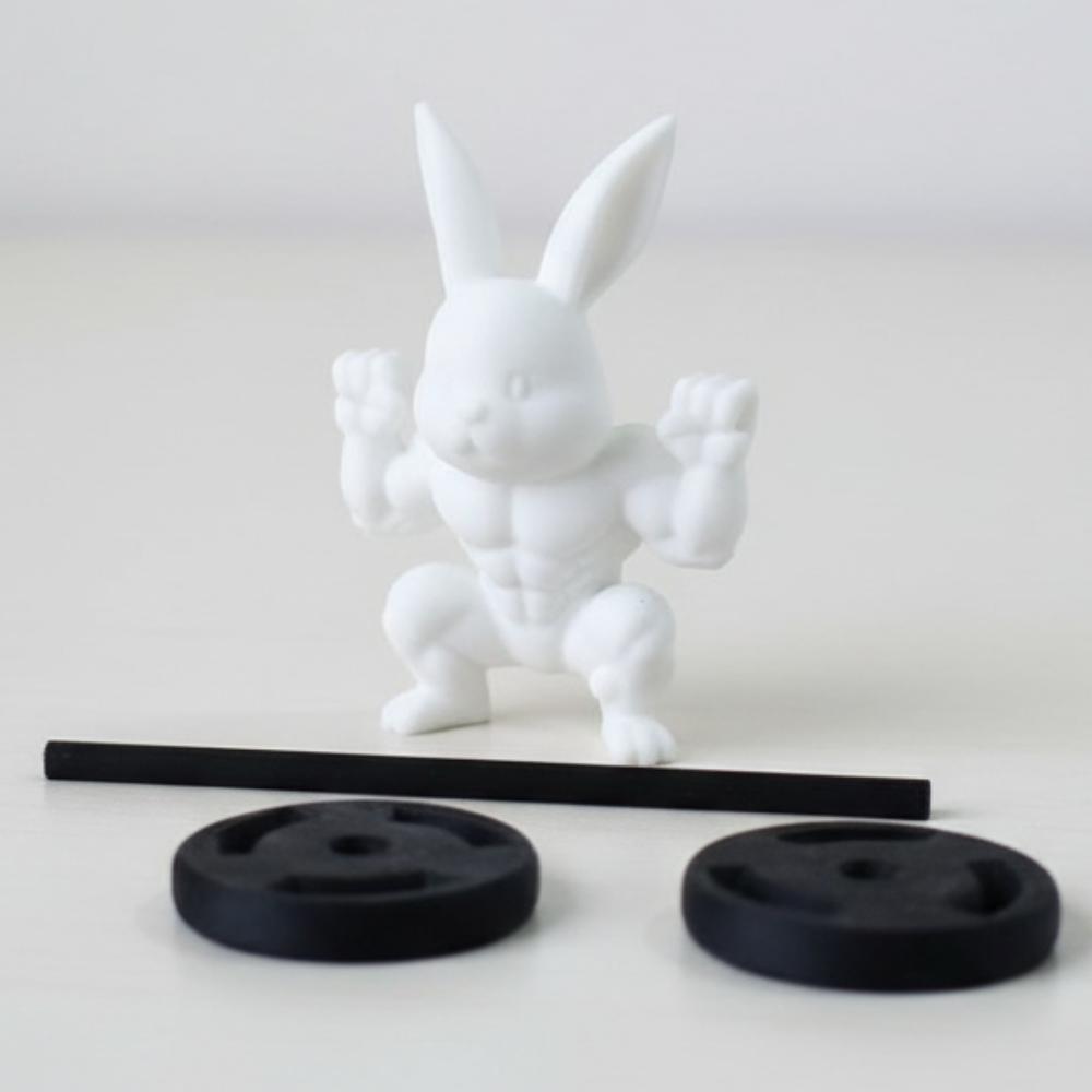 Uroczy Wielkanocny Królik Fitness Zabawna Plastikowa Mięśniasta Statua Królika Kolekcjonerska Realistyczna Mała Ozdoba Króliczka Wystrój Domowego Biurka