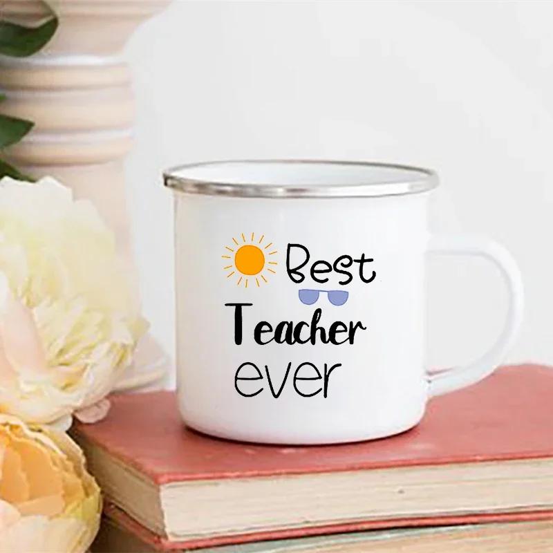 Teacher Mode Off Print Enamel Mug Cup for Coffee Original Coffee Cups Drinkware Unusual Mugs Personalized Funny Beer Travel Cute