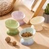 Rainbow Gradient Pet Bowl Ceramic Food Bowl Slanted Mouth Feeders for Cats