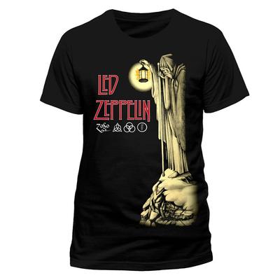 Led Zeppelin Hermit ly רישיון שחור טי רוק חולצות טריקו לשני המינים