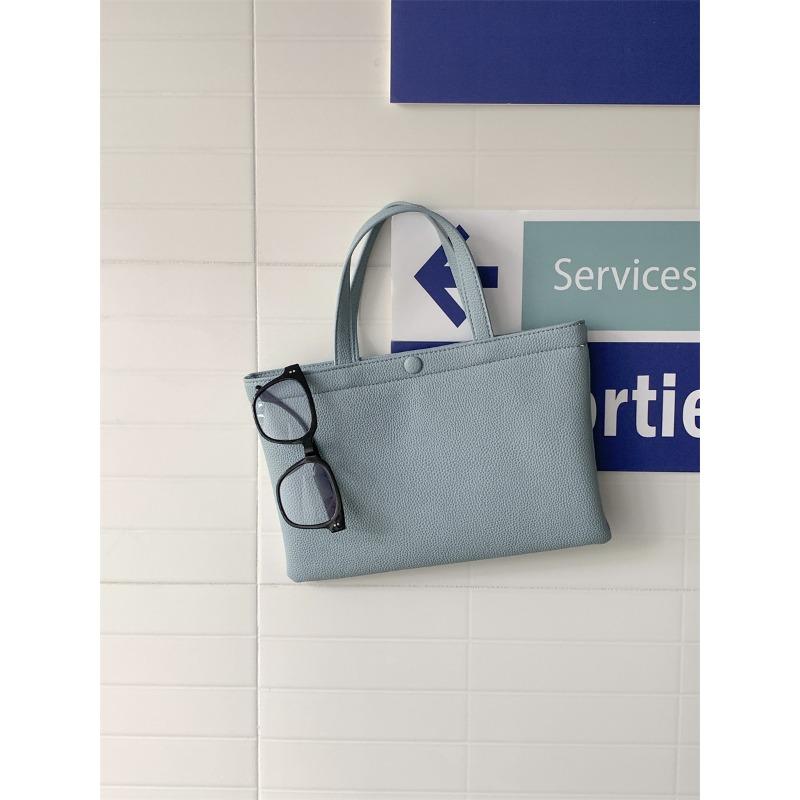 

New tote bag large-capacity soft leather handbag women s niche versatile hand-held commuter computer bag women синий