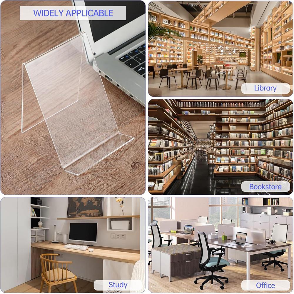 5pcs Acrylic Book Stand Without Ledge for Displaying Pictures, Books, Artworks