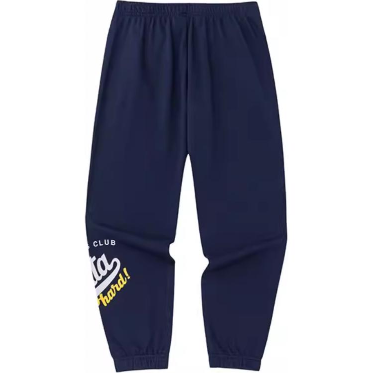 Anta Lifestyle Series Letter Mid-Waist Cuffed Loose Knit Sports Pants Men Bottoms Dark-Navy 152338317-2